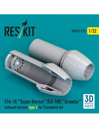F/A-18 Super Hornet/EA-18G Growler exhaust nozzles type 2 for Trumpeter kit (3D Printed) 