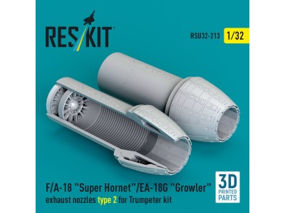 F/A-18 Super Hornet/EA-18G Growler exhaust nozzles type 2 for Trumpeter kit (3D Printed) 