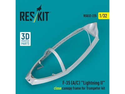F-35 (A/C) Lightning II close canopy frame for Trumpeter kit (3D Printed) 