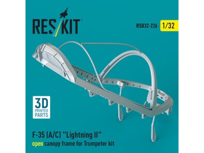 F-35 (A/C) Lightning II open canopy frame for Trumpeter kit (3D Printed) 