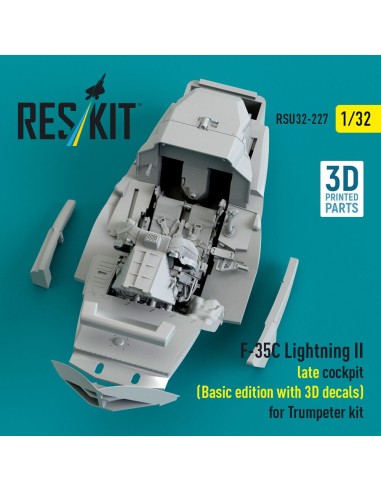 F-35C Lightning II late cockpit (Basic edition with 3D decals) for Trumpeter kit (3D Printed) 