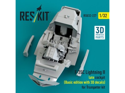 F-35C Lightning II late cockpit (Basic edition with 3D decals) for Trumpeter kit (3D Printed) 