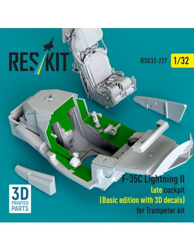 F-35C Lightning II late cockpit (Basic edition with 3D decals) for Trumpeter kit (3D Printed) 
