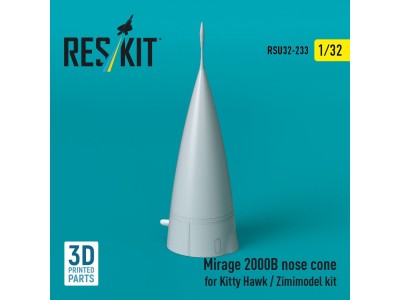 Mirage 2000B nose cone for Kitty Hawk / Zimimodel kit (3D Printed) 