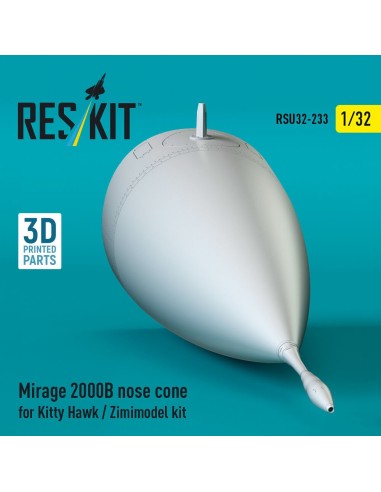 Mirage 2000B nose cone for Kitty Hawk / Zimimodel kit (3D Printed) 