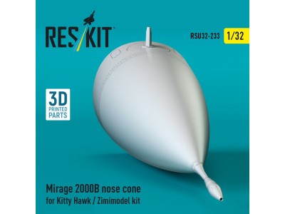 Mirage 2000B nose cone for Kitty Hawk / Zimimodel kit (3D Printed) 