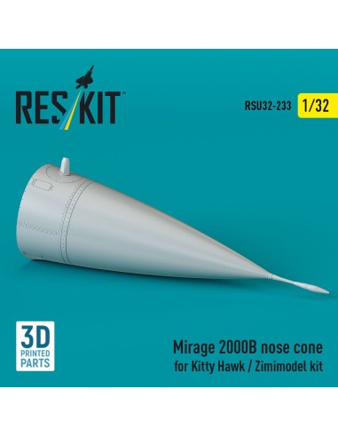 Mirage 2000B nose cone for Kitty Hawk / Zimimodel kit (3D Printed) 