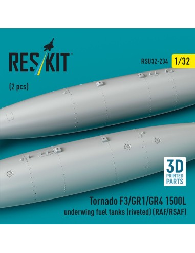 Tornado F3/GR1/GR4 1500L underwing fuel tanks (riveted) (RAF/RSAF) (2 pcs) (3D Printed) 