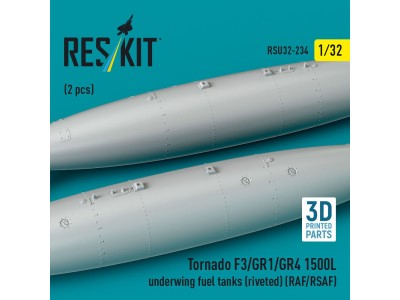 Tornado F3/GR1/GR4 1500L underwing fuel tanks (riveted) (RAF/RSAF) (2 pcs) (3D Printed) 
