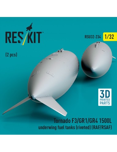 Tornado F3/GR1/GR4 1500L underwing fuel tanks (riveted) (RAF/RSAF) (2 pcs) (3D Printed) 