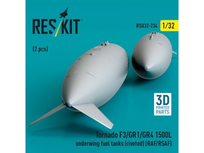Tornado F3/GR1/GR4 1500L underwing fuel tanks (riveted) (RAF/RSAF) (2 pcs) (3D Printed) 