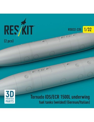 Tornado IDS/ECR 1500L underwing fuel tanks (welded) (German AF / Italian AF) (2 pcs) (3D Printed) 