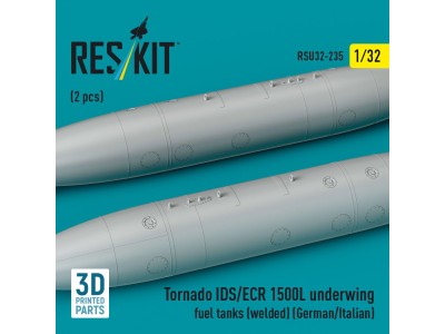 Tornado IDS/ECR 1500L underwing fuel tanks (welded) (German AF / Italian AF) (2 pcs) (3D Printed) 