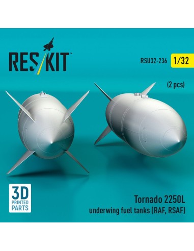 Tornado 2250L underwing fuel tanks (RAF, RSAF) (2 pcs) (3D Printed) 