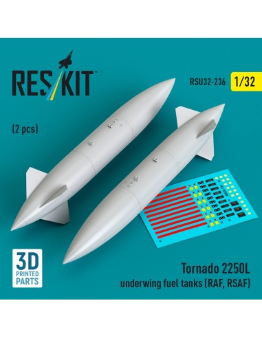 Tornado 2250L underwing fuel tanks (RAF, RSAF) (2 pcs) (3D Printed) 