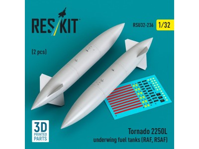 Tornado 2250L underwing fuel tanks (RAF, RSAF) (2 pcs) (3D Printed) 