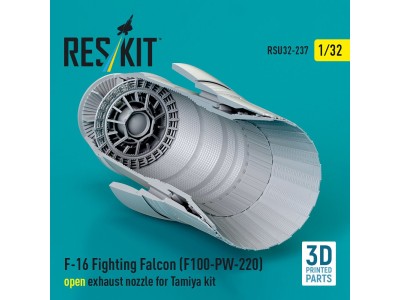 F-16 Fighting Falcon (F100-PW-220) open exhaust nozzle for Tamiya kit (3D Printed) 