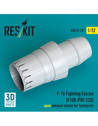 F-16 Fighting Falcon (F100-PW-220) open exhaust nozzle for Tamiya kit (3D Printed) 