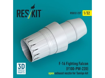 F-16 Fighting Falcon (F100-PW-220) open exhaust nozzle for Tamiya kit (3D Printed) 