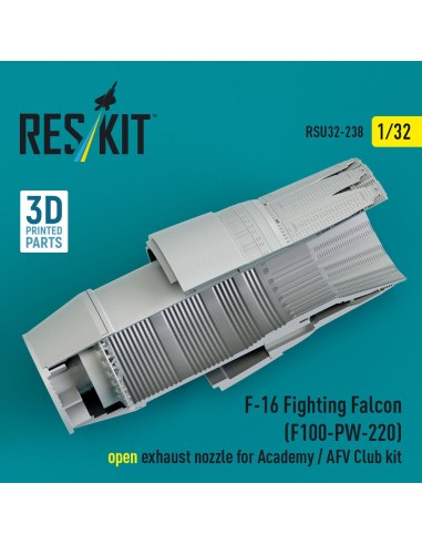 F-16 Fighting Falcon (F100-PW-220) open exhaust nozzle for Academy / AFV Club kit (3D Printed) 