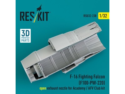 F-16 Fighting Falcon (F100-PW-220) open exhaust nozzle for Academy / AFV Club kit (3D Printed) 