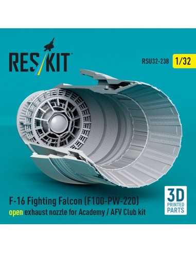 F-16 Fighting Falcon (F100-PW-220) open exhaust nozzle for Academy / AFV Club kit (3D Printed) 