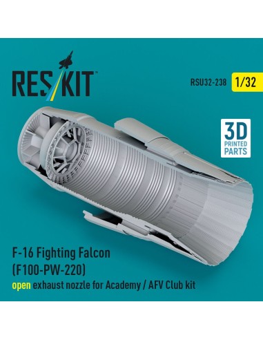 F-16 Fighting Falcon (F100-PW-220) open exhaust nozzle for Academy / AFV Club kit (3D Printed) 
