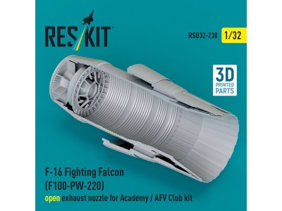 F-16 Fighting Falcon (F100-PW-220) open exhaust nozzle for Academy / AFV Club kit (3D Printed) 