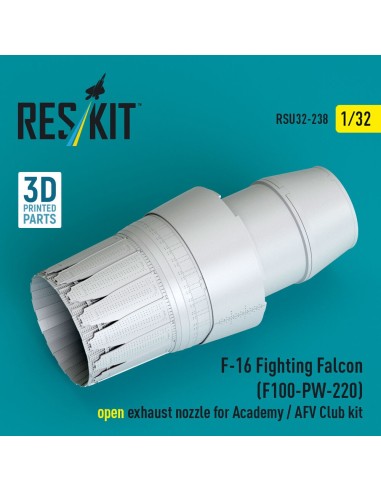 F-16 Fighting Falcon (F100-PW-220) open exhaust nozzle for Academy / AFV Club kit (3D Printed) 