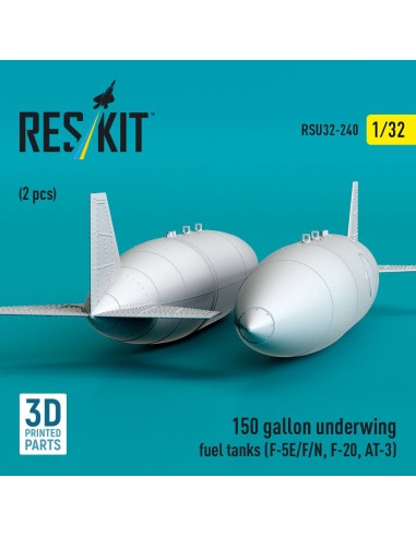 150 gallon underwing fuel tanks (F-5E, F, N, F-20, AT-3) (2 pcs) (3D Printed) 
