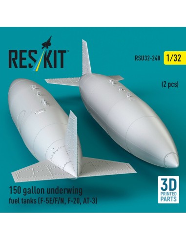 150 gallon underwing fuel tanks (F-5E, F, N, F-20, AT-3) (2 pcs) (3D Printed) 