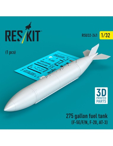 275 gallon fuel tank (F-5E/F/N, F-20, AT-3) (1 pcs) (3D Printed) 