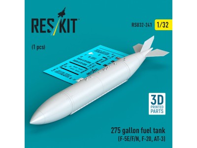 275 gallon fuel tank (F-5E/F/N, F-20, AT-3) (1 pcs) (3D Printed) 
