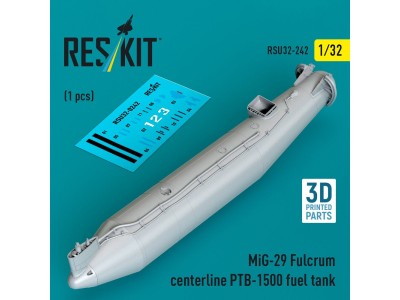 MiG-29 Fulcrum centerline PTB-1500 fuel tank (1 pcs) (3D Printed) 