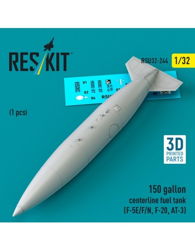 150 gallon centerline fuel tank (F-5E/F/N, F-20, AT-3) (1 pcs) (3D Printed) 