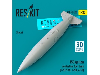 150 gallon centerline fuel tank (F-5E/F/N, F-20, AT-3) (1 pcs) (3D Printed) 