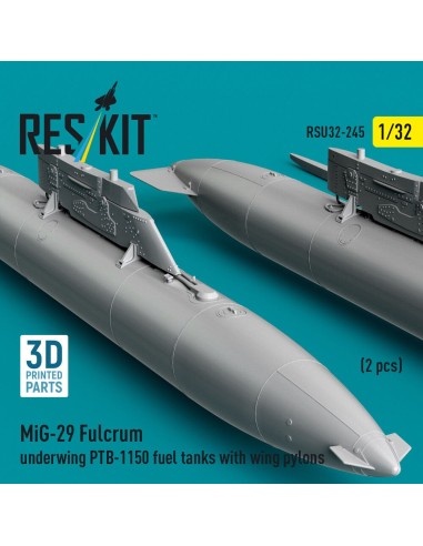 MiG-29 Fulcrum underwing PTB-1150 fuel tanks with wing pylons (2 pcs) (3D Printed) 