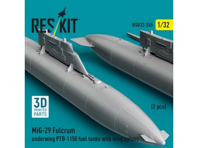 MiG-29 Fulcrum underwing PTB-1150 fuel tanks with wing pylons (2 pcs) (3D Printed) 