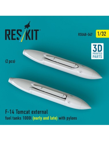 F-14 Tomcat external fuel tanks 1000l (early and late) with pylons (2pcs) (3D Printed) 