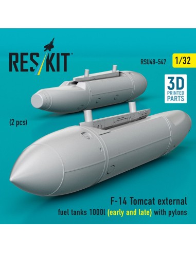 F-14 Tomcat external fuel tanks 1000l (early and late) with pylons (2pcs) (3D Printed) 