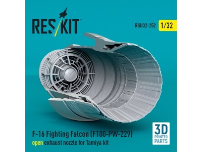 F-16 Fighting Falcon (F100-PW-229) open exhaust nozzle for Tamiya kit (3D Printed) 