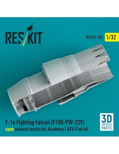 F-16 Fighting Falcon (F100-PW-229) open exhaust nozzle for Academy / AFV Club kit (3D Printed) 