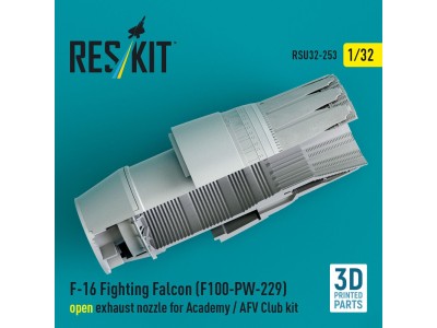 F-16 Fighting Falcon (F100-PW-229) open exhaust nozzle for Academy / AFV Club kit (3D Printed) 