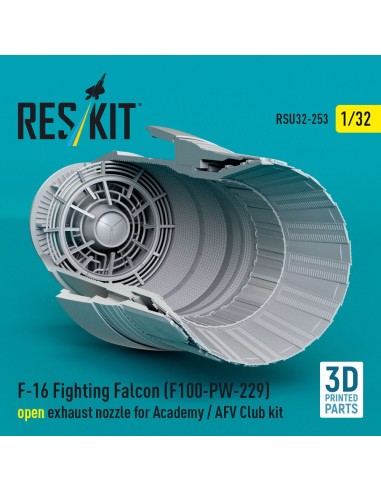 F-16 Fighting Falcon (F100-PW-229) open exhaust nozzle for Academy / AFV Club kit (3D Printed) 