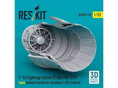 F-16 Fighting Falcon (F100-PW-229) open exhaust nozzle for Academy / AFV Club kit (3D Printed) 