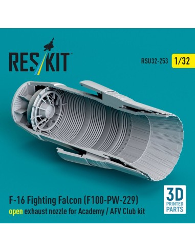 F-16 Fighting Falcon (F100-PW-229) open exhaust nozzle for Academy / AFV Club kit (3D Printed) 