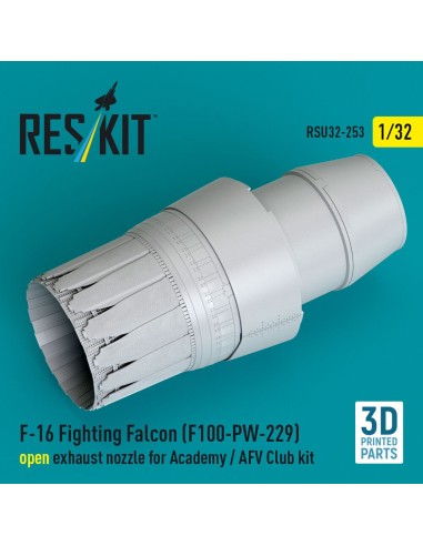 F-16 Fighting Falcon (F100-PW-229) open exhaust nozzle for Academy / AFV Club kit (3D Printed) 