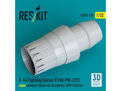 F-16 Fighting Falcon (F100-PW-229) open exhaust nozzle for Academy / AFV Club kit (3D Printed) 