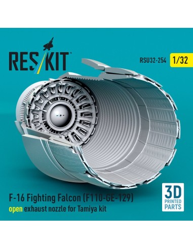 F-16 Fighting Falcon (F110-GE-129) open exhaust nozzle for Tamiya kit (3D Printed) 