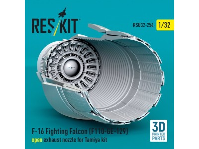 F-16 Fighting Falcon (F110-GE-129) open exhaust nozzle for Tamiya kit (3D Printed) 